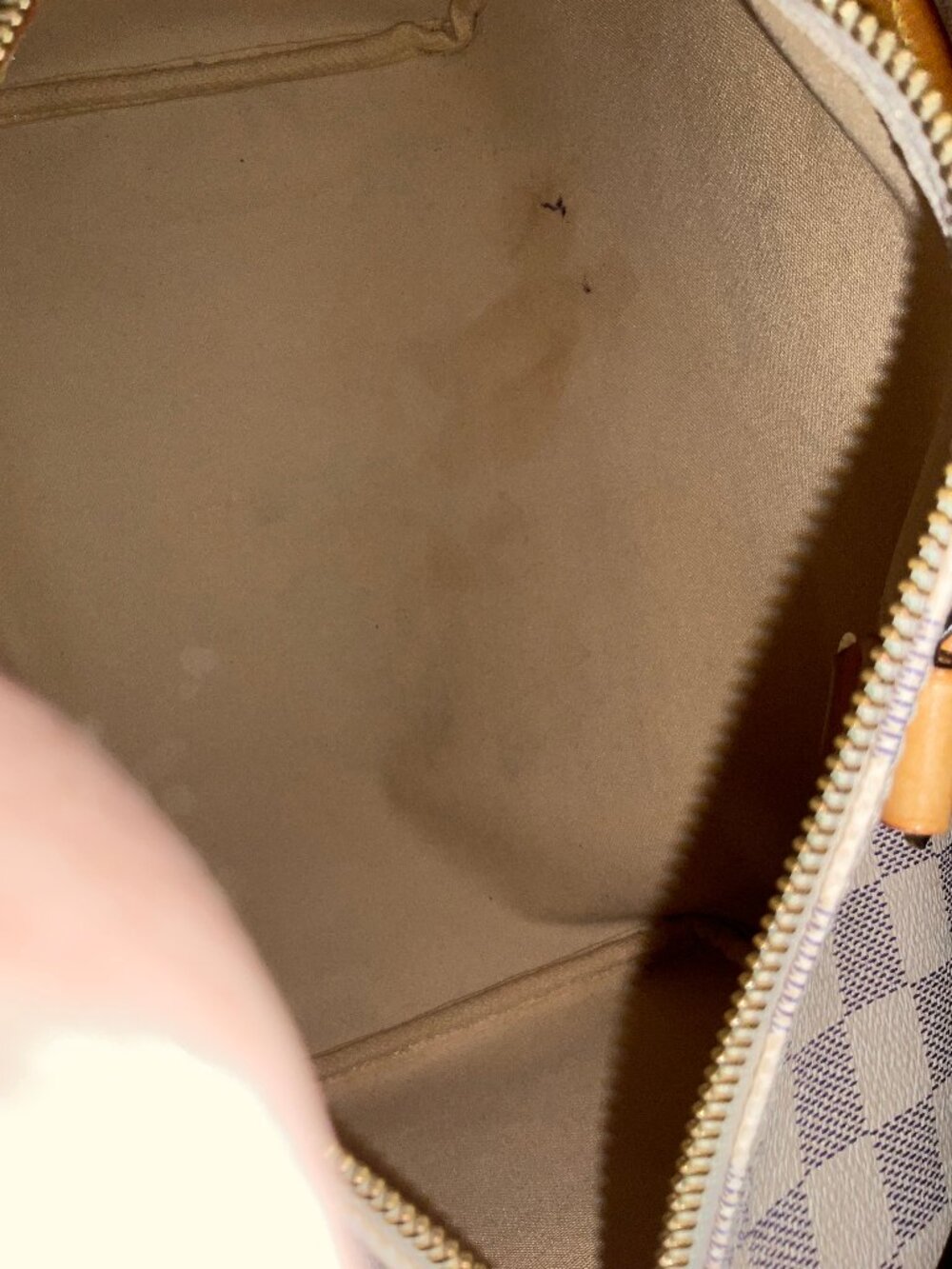 Louis Vuitton Speedy 30 Damier Azur White/Light Blue Checkered Satchel Handbag - Picture 4 of 16